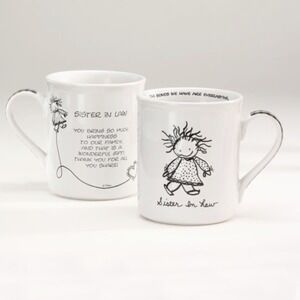 Children of the Inner Light Sister In Law Mug White Black Gingham Handle Marci